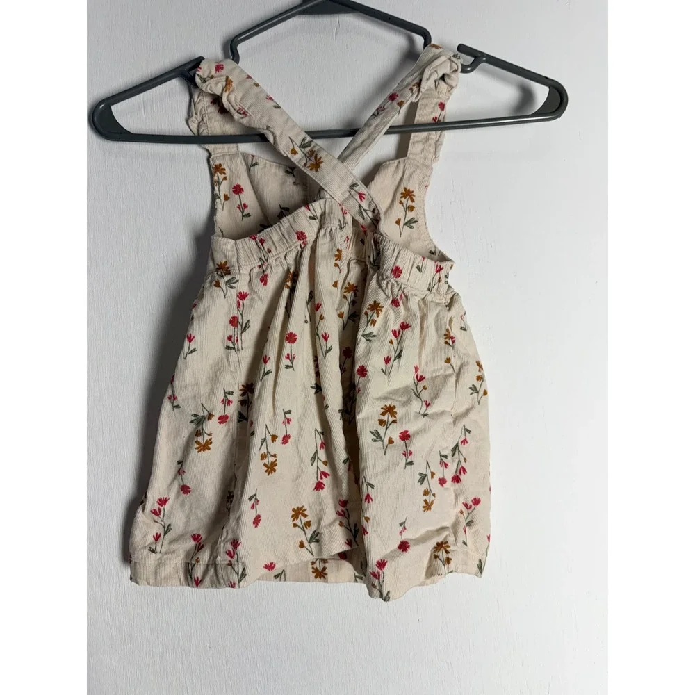 Carter's Child of Mine Baby Girl Floral Corduroy Pinafore Dress Cream 24M